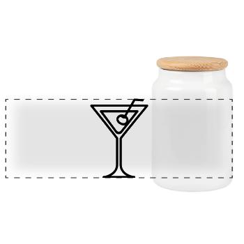 cocktail - Boîte à biscuits avec couvercle en bois - blanc - Devant