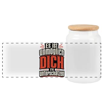 Unmöglich - Panorama Keksdose mit Holzdeckel - Weiß - Vorne