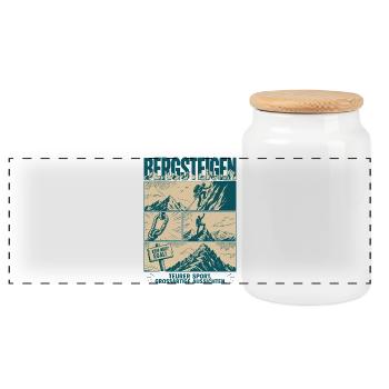 Bergsteigen Motivation Kein Weg Egal - Panorama Keksdose mit Holzdeckel - Weiß - Vorne