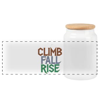 Climb Elevation - Panoramic Cookie Jar with Wooden Lid - white - Front