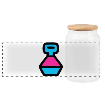 Retro Water Bottle 90s Pop Art - Panoramic Cookie Jar with Wooden Lid - white - Front