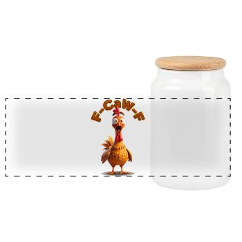 Dessin animé F-Can-F du Coq | Poulet, photos drôles - Boîte à biscuits avec couvercle en bois - blanc - Devant
