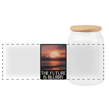 Future Is Blurry - Panoramic Cookie Jar with Wooden Lid - white - Front