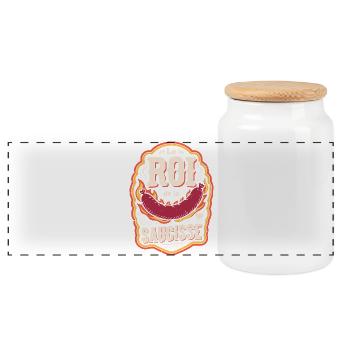 Roi de la Saucisse - Boîte à biscuits avec couvercle en bois - blanc - Devant