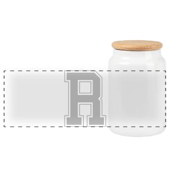 Monogramm Blue Grey College House Initial R - Panorama Keksdose mit Holzdeckel - Weiß - Vorne