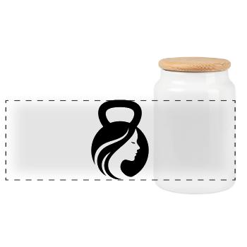 Reine du fitness – Fille aux kettlebells - Boîte à biscuits avec couvercle en bois - blanc - Devant
