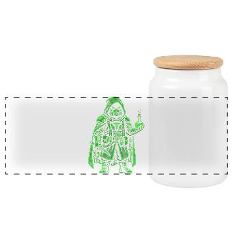 Punk Apotheker Pixel Art Retro Hacker - Panorama Keksdose mit Holzdeckel - Weiß - Vorne