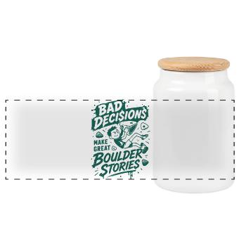 Bouldering Therapy Better Holds - Panorama Keksdose mit Holzdeckel - Weiß - Vorne