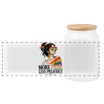 Plus d’orgueil moins de préjugés : design rétro LGBTQ - Boîte à biscuits avec couvercle en bois - blanc - Devant