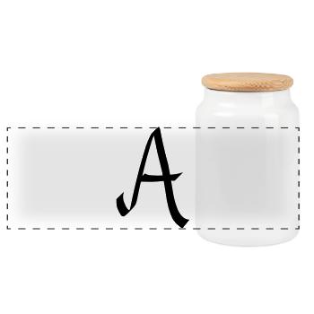 lettre a - Boîte à biscuits avec couvercle en bois - blanc - Devant
