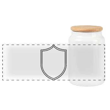 Mittelalterlicher Schild - Panorama Keksdose mit Holzdeckel - Weiß - Vorne