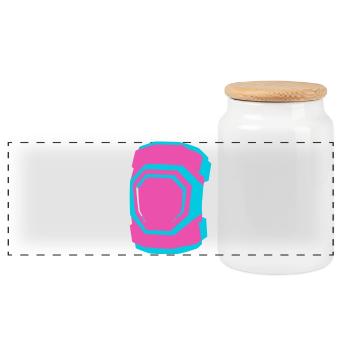 Knee Pads Roller Skating Roller Derby Skating - Panoramic Cookie Jar with Wooden Lid - white - Front