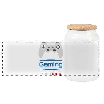 Gaming Is My Duty Gamer Controller - Panorama Keksdose mit Holzdeckel - Weiß - Vorne