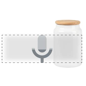 Mikrofon - Musik Sänger Karaoke Gesang Bühne - Panorama Keksdose mit Holzdeckel - Weiß - Vorne