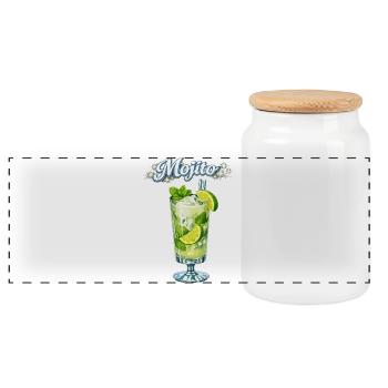 Rafraîchissement Mojito à la menthe et citron vert - Boîte à biscuits avec couvercle en bois - blanc - Devant