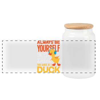 Funny Ducks Motif Ducks Lover Sayings - Panoramic Cookie Jar with Wooden Lid - white - Front