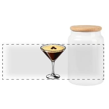 Dessin animé Espresso Martini - Boîte à biscuits avec couvercle en bois - blanc - Devant