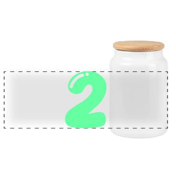 2 - Boîte à biscuits avec couvercle en bois - blanc - Devant