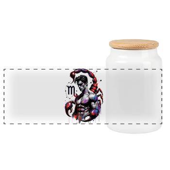 Scorpion_Astro_Homme - Boîte à biscuits avec couvercle en bois - blanc - Devant