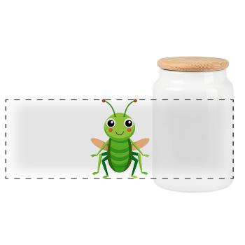 Cricket mignon - Boîte à biscuits avec couvercle en bois - blanc - Devant