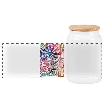 Darter - Panoramic Cookie Jar with Wooden Lid - white - Front