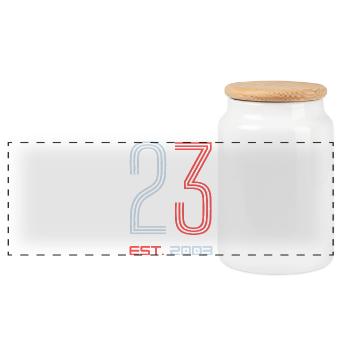 « 23 Est. 2003 » Design d’anniversaire - Boîte à biscuits avec couvercle en bois - blanc - Devant