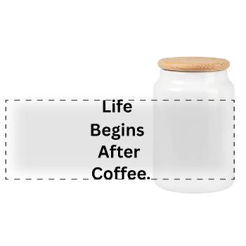 Life Begins After Coffee. - Panorama Keksdose mit Holzdeckel - Weiß - Vorne