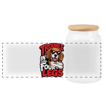 Beagle - Panorama Keksdose mit Holzdeckel - Weiß - Vorne