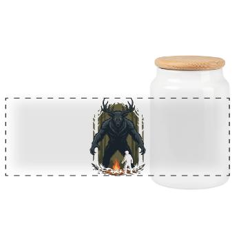 Hiking - Outdoor Adventure - You're Not Alone - Panoramic Cookie Jar with Wooden Lid - white - Front