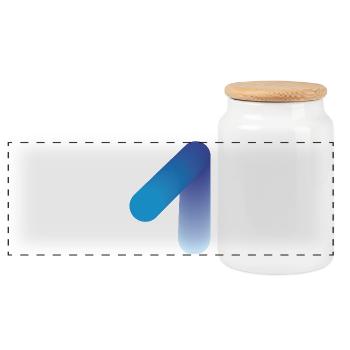 Abstract 1, modern & digital - Panoramic Cookie Jar with Wooden Lid - white - Front