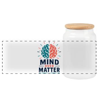 Mind Over Matter – Motivation Gehirn Mental Health - Panorama Keksdose mit Holzdeckel - Weiß - Vorne