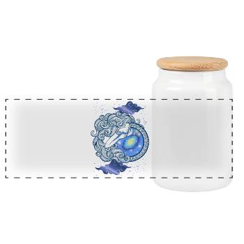 Virgo Woman – Astrology Gift - Panoramic Cookie Jar with Wooden Lid - white - Front