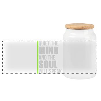 Quiet The Mind And The Soul Will Speak Ruhe Spruch - Panoramic Cookie Jar with Wooden Lid - white - Front