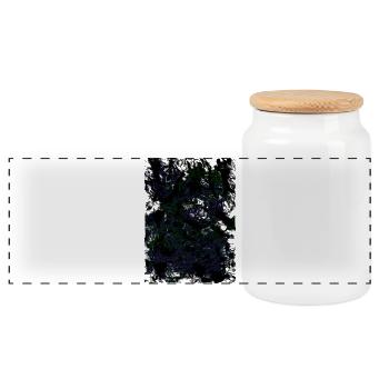 Neon Fog Swirl Pattern - Panoramic Cookie Jar with Wooden Lid - white - Front