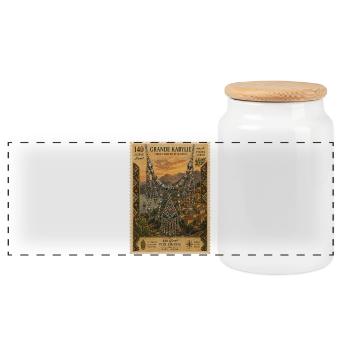 Bijoux Berbères sur Kabylie - Boîte à biscuits avec couvercle en bois - blanc - Devant