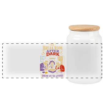 Vestiges du bureau mystère de la salle de pause - Boîte à biscuits avec couvercle en bois - blanc - Devant