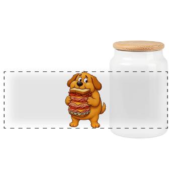 Voleur de sandwichs Golden Retriever - Boîte à biscuits avec couvercle en bois - blanc - Devant