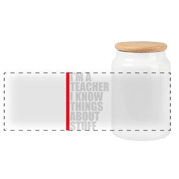 I'm A Teacher Lehrer Weiß Vieles Spruch Logo Text - Panorama Keksdose mit Holzdeckel - Weiß - Vorne