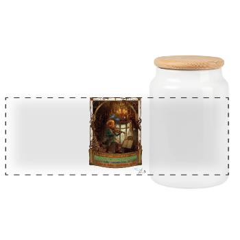 Ameise MALÚ Geige Violine Orchester Kinder Pop Art - Panorama Keksdose mit Holzdeckel - Weiß - Vorne