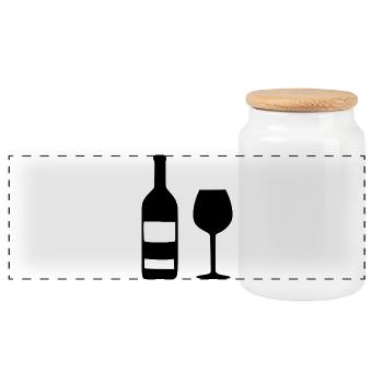 Weinflasche und Weinglas Wein Geschenk Genießer - Panorama Keksdose mit Holzdeckel - Weiß - Vorne