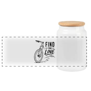 Trouvez votre ligne de VTT - Boîte à biscuits avec couvercle en bois - blanc - Devant