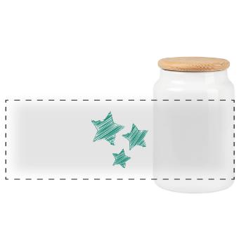 STAR. STARS. STAR. FEAST. ANNIVERSARY. CHRISTMAS - Panoramic Cookie Jar with Wooden Lid - white - Front