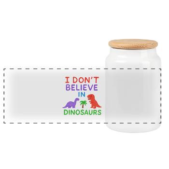 Mythe du dinosaure - Boîte à biscuits avec couvercle en bois - blanc - Devant
