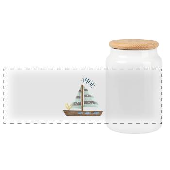 Segeltraum Pastellmeer - Panorama Keksdose mit Holzdeckel - Weiß - Vorne