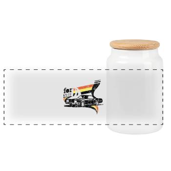 Car For Sale - Boîte à biscuits avec couvercle en bois - blanc - Devant
