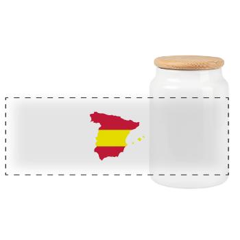 Spanien - Panorama Keksdose mit Holzdeckel - Weiß - Vorne