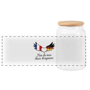 Binationalités France Allemagne FrancoAllemand - Boîte à biscuits avec couvercle en bois - blanc - Devant