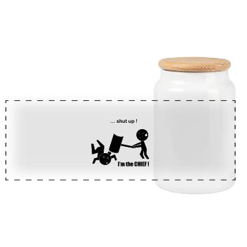 Shut up I'm the CHIEF - Boîte à biscuits avec couvercle en bois - blanc - Devant
