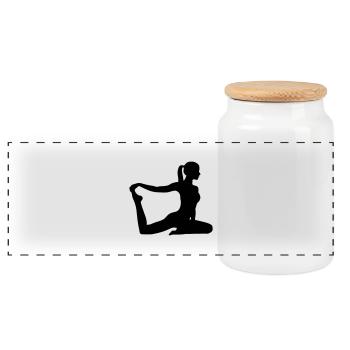 Fitness Pilates Aerobic - Boîte à biscuits avec couvercle en bois - blanc - Devant