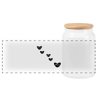 Thanks1 - Boîte à biscuits avec couvercle en bois - blanc - Devant